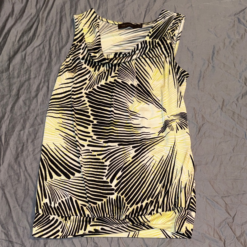 The Limited Black and Yellow Patterned Dress